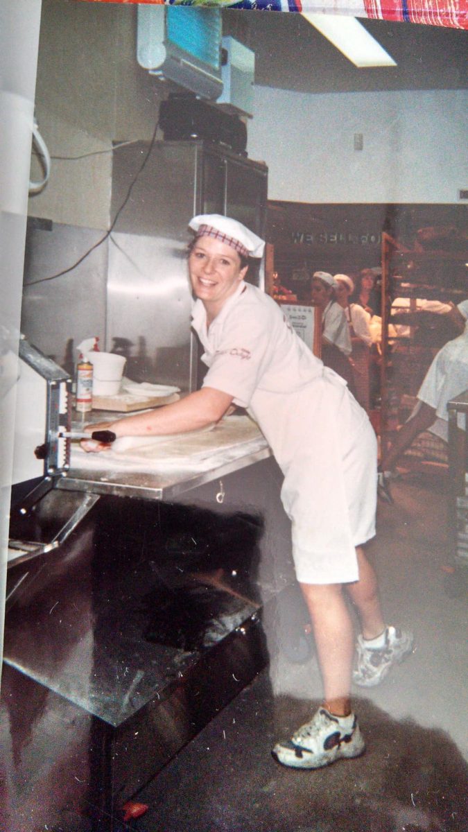 Old photo of female baker 