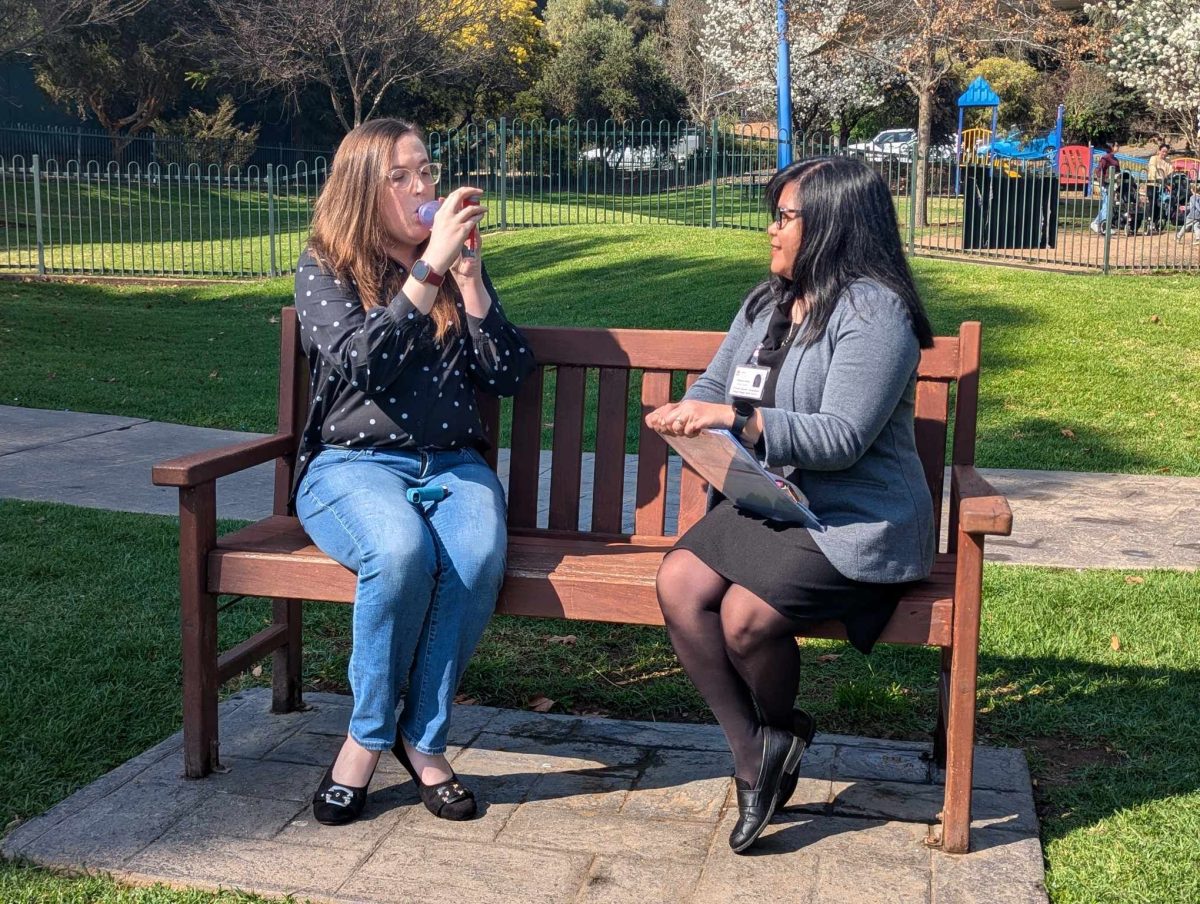 Two people going over their asthma plans