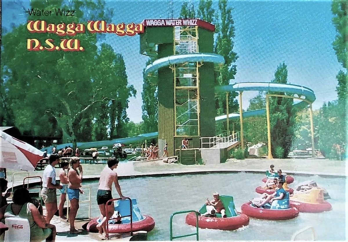 waterslide and pool in 1980s