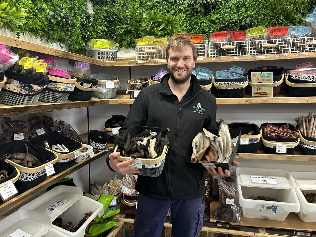 Check out the treats! You'll be hard pushed to find a bigger range of healthy animal treats anywhere else in the Riverina, including Nathaniel's favourite, the Hairy Hides. 