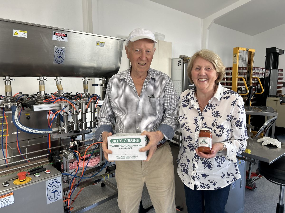 Jill and Robin Davis at the Jill's Cuisine factory in Jindera. It's a small business success story that started out "as something fun to do" and went on to be a Coles pin-up story.