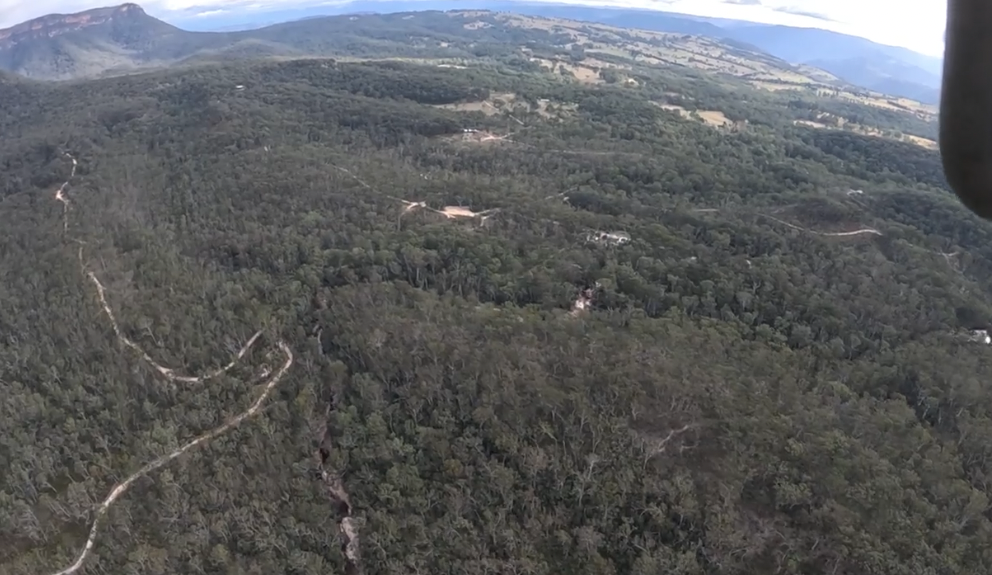 aerial view of bushland