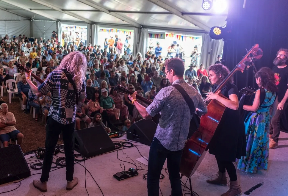 folk band playing on stage