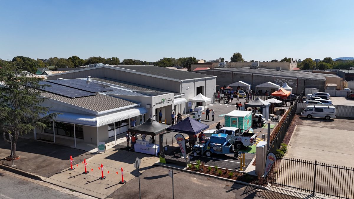 An aerial shot of the Transgrid Discovery Hub in Wagga. 