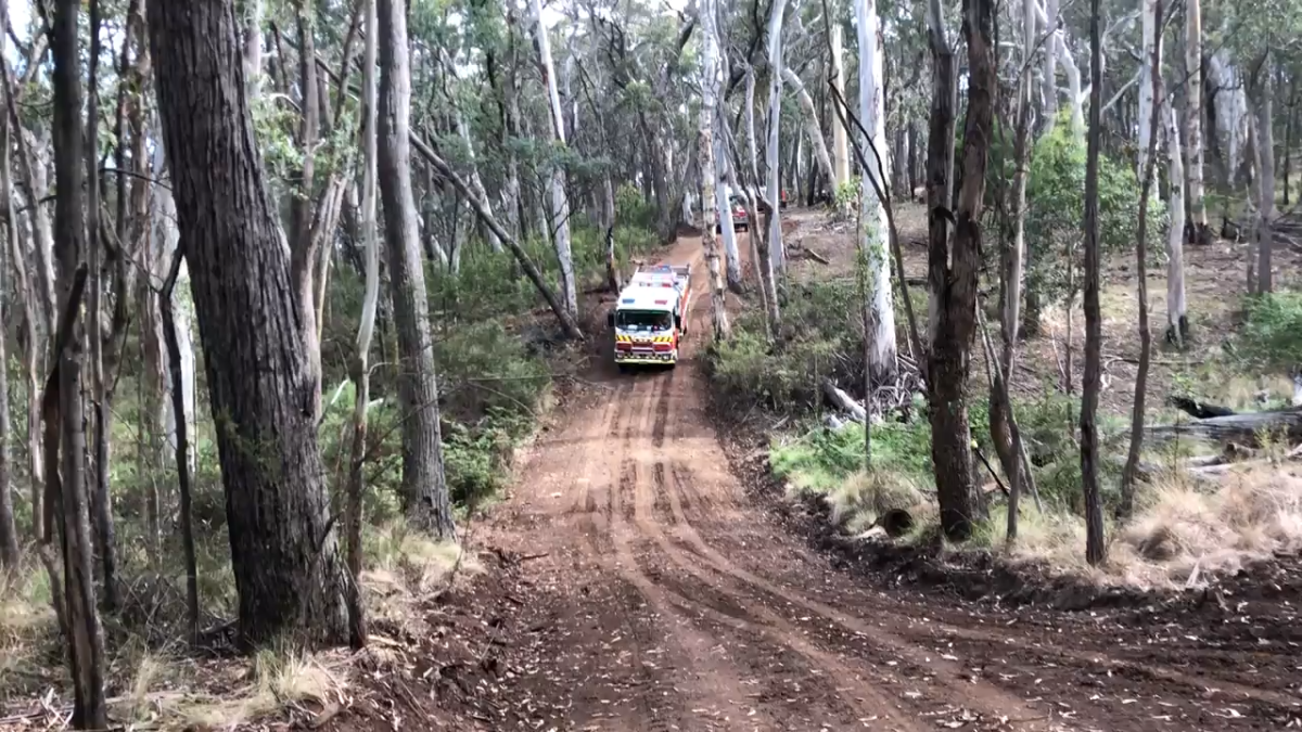 fire truck on bush trail