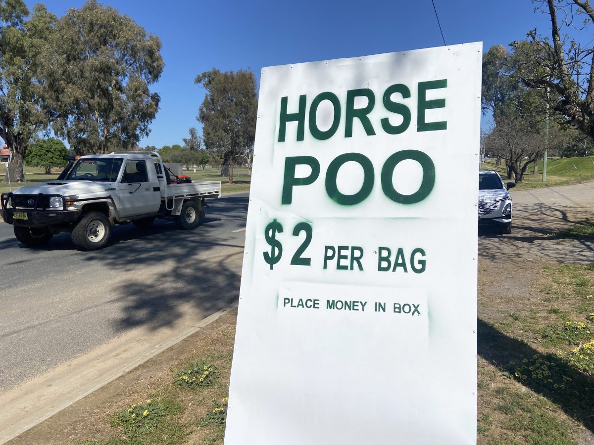 Commuters from Wagga's northern suburbs were surprised to see a new sign on Travers Street selling poo for the same old price. 