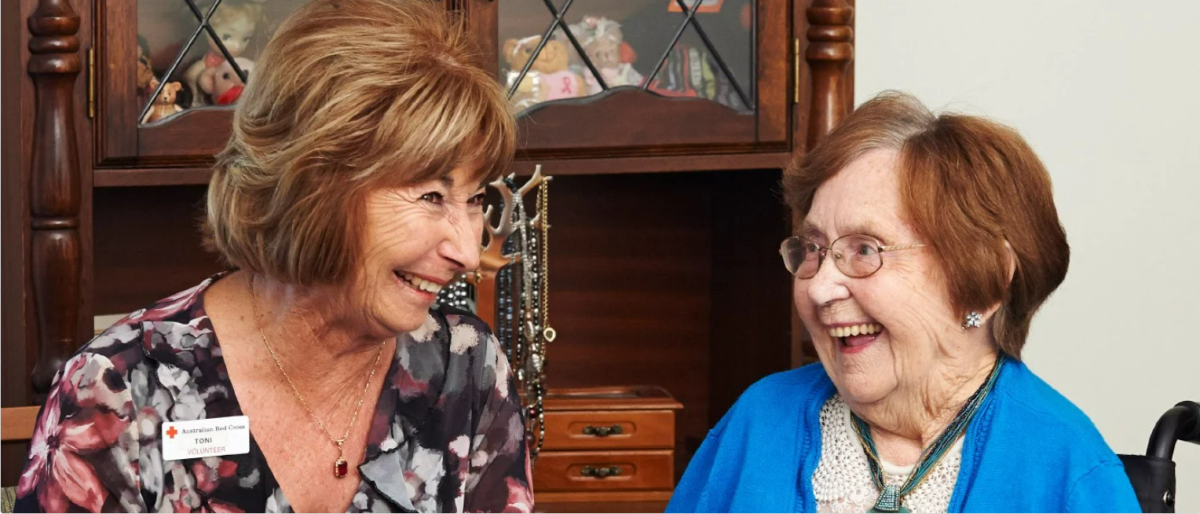 female volunteer visiting an elderly woman