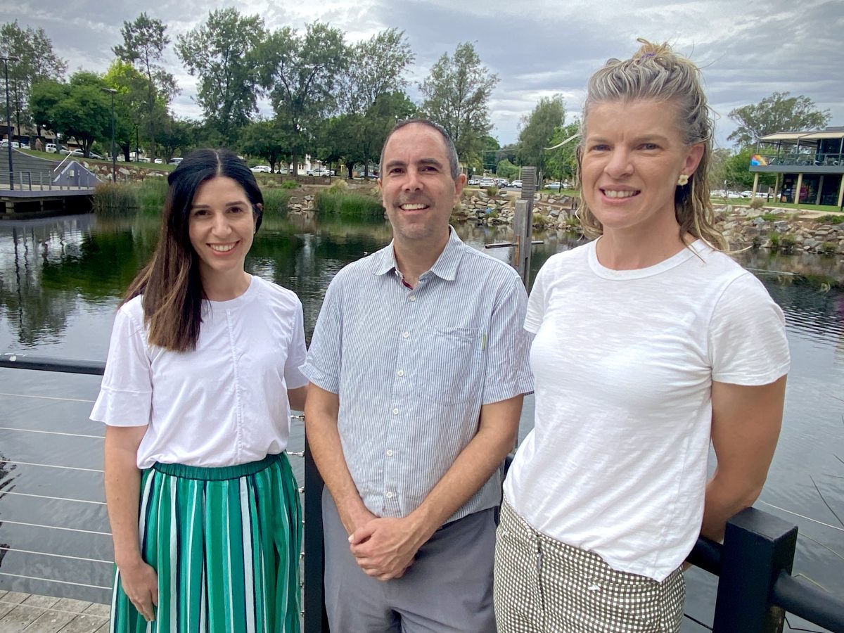 Together for Riverina members Emily Nuck, James Tonson and Dr Trudi Beck. 