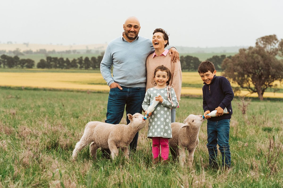 family on farm