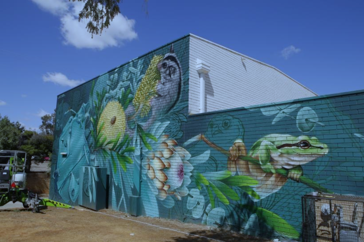 A new mural at the Toland Shopping Centre has popped up this week depicting Australian flora and fauna.