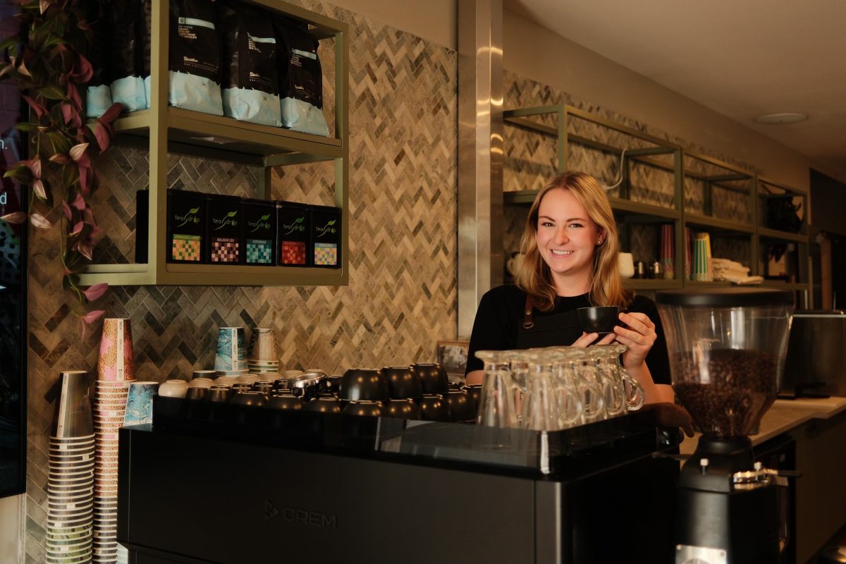 woman employee at a hotel bar