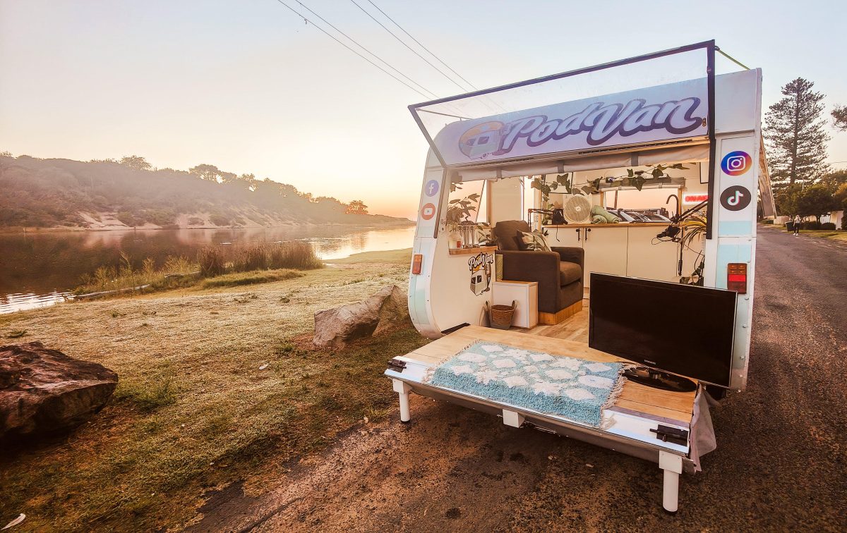 The PodVan is Rabbit's mobile studio that allows him to capture stories from anywhere.