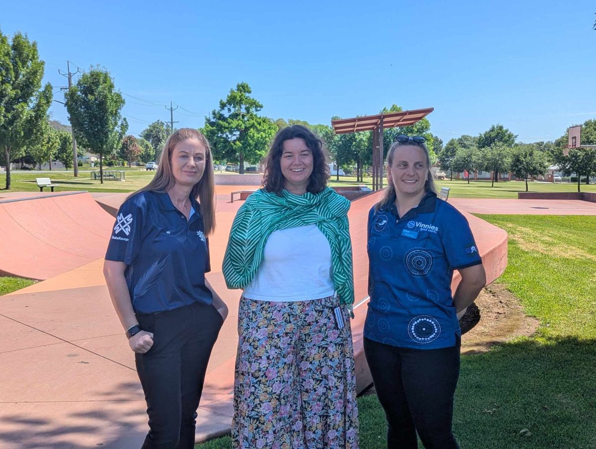 Wagga Wagga City Council's Alex Osgood, Rural Outreach Counselling's Chelsea Stewart and St Vincent de Paul Riverina's Shannon Carey are excited to invite Wagga's youth to Kooringal Kicks and Tricks in 2025.