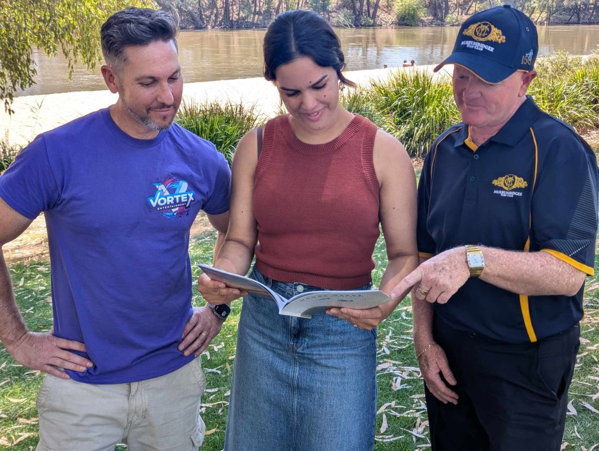 Wagga Wagga City Council’s visitor economy development officer Cassandra Farquharson, director and co-founder of Vortex Entertainment Adam Drummond, and Murrumbidgee Turf Club’s CEO Jason Ferrario have launched the 2025 Wagga Wagga + Surrounds visitors guide. 