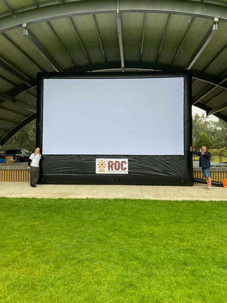 Rural Outreach Counselling will be hosting an outdoor cinema experience that will feature their blow-up screen.