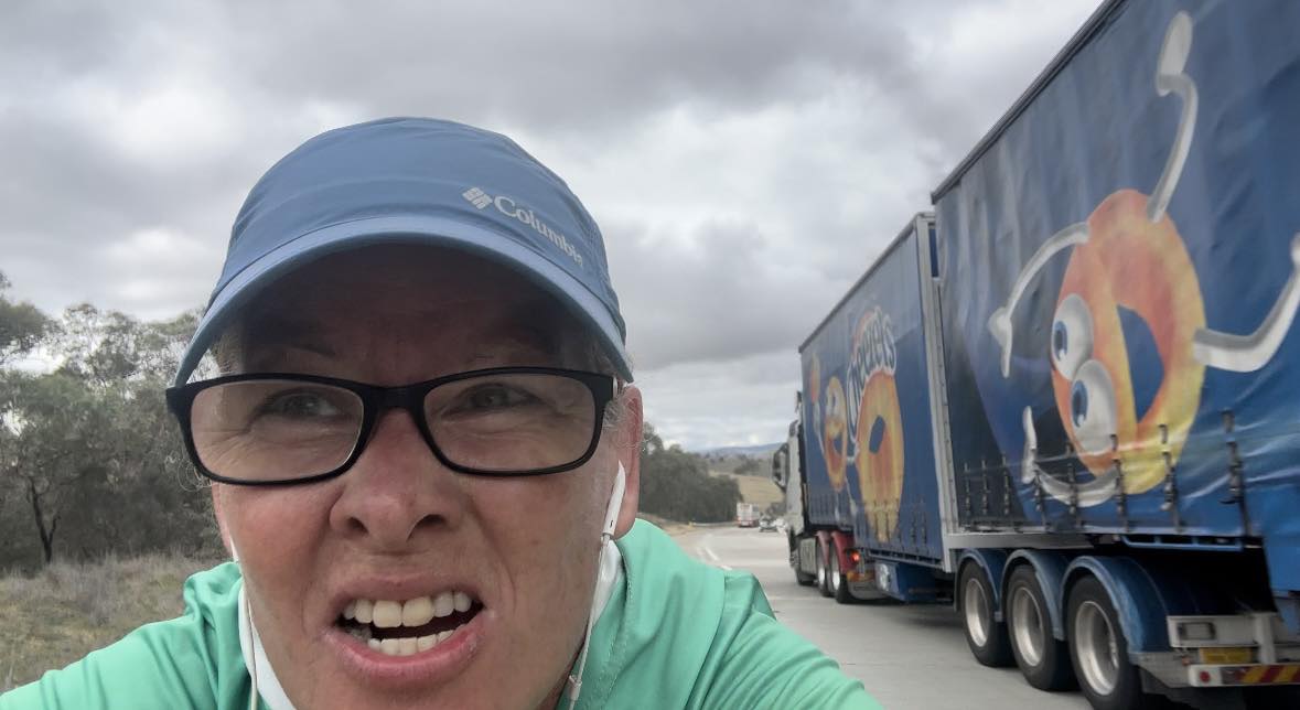 Photobombed by a cheezel on the Hume Highway. 