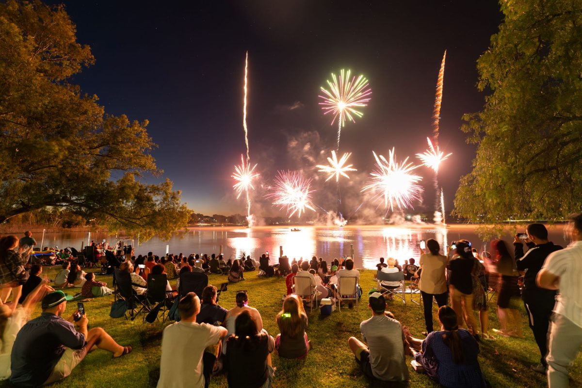 New Year's Eve fireworks at Lake Albert.