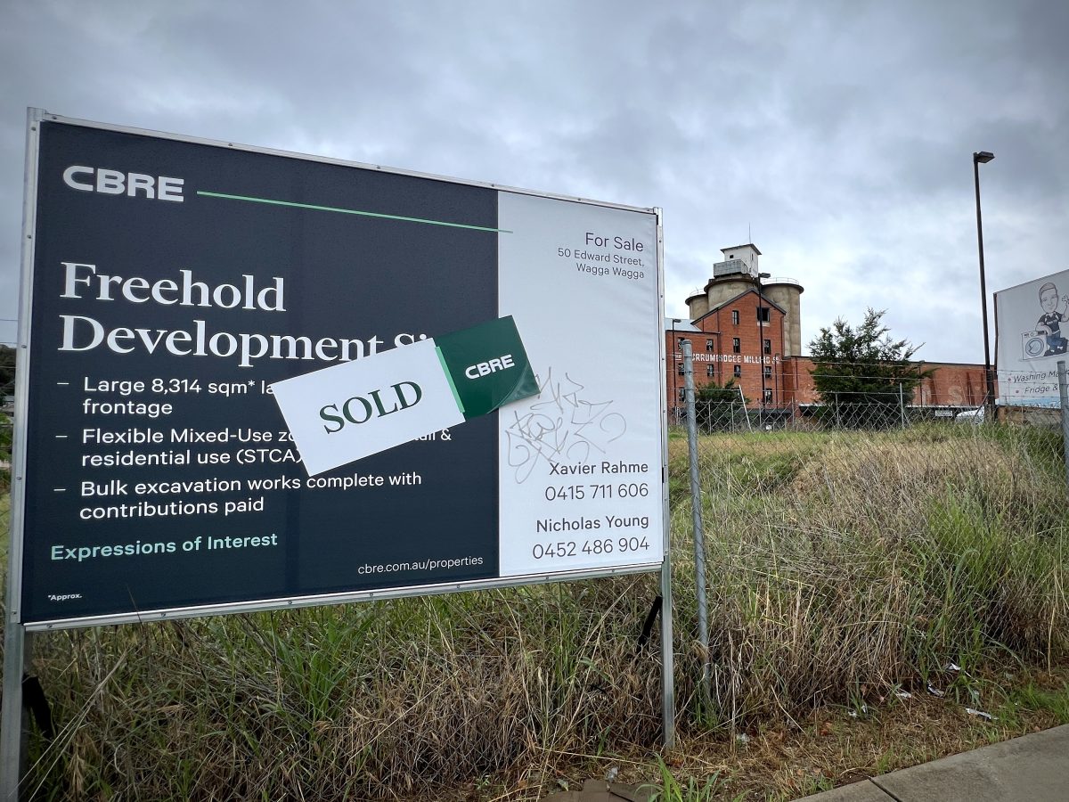 A SOLD Sign has appeared outside the Old Murrumbidgee Mill. 