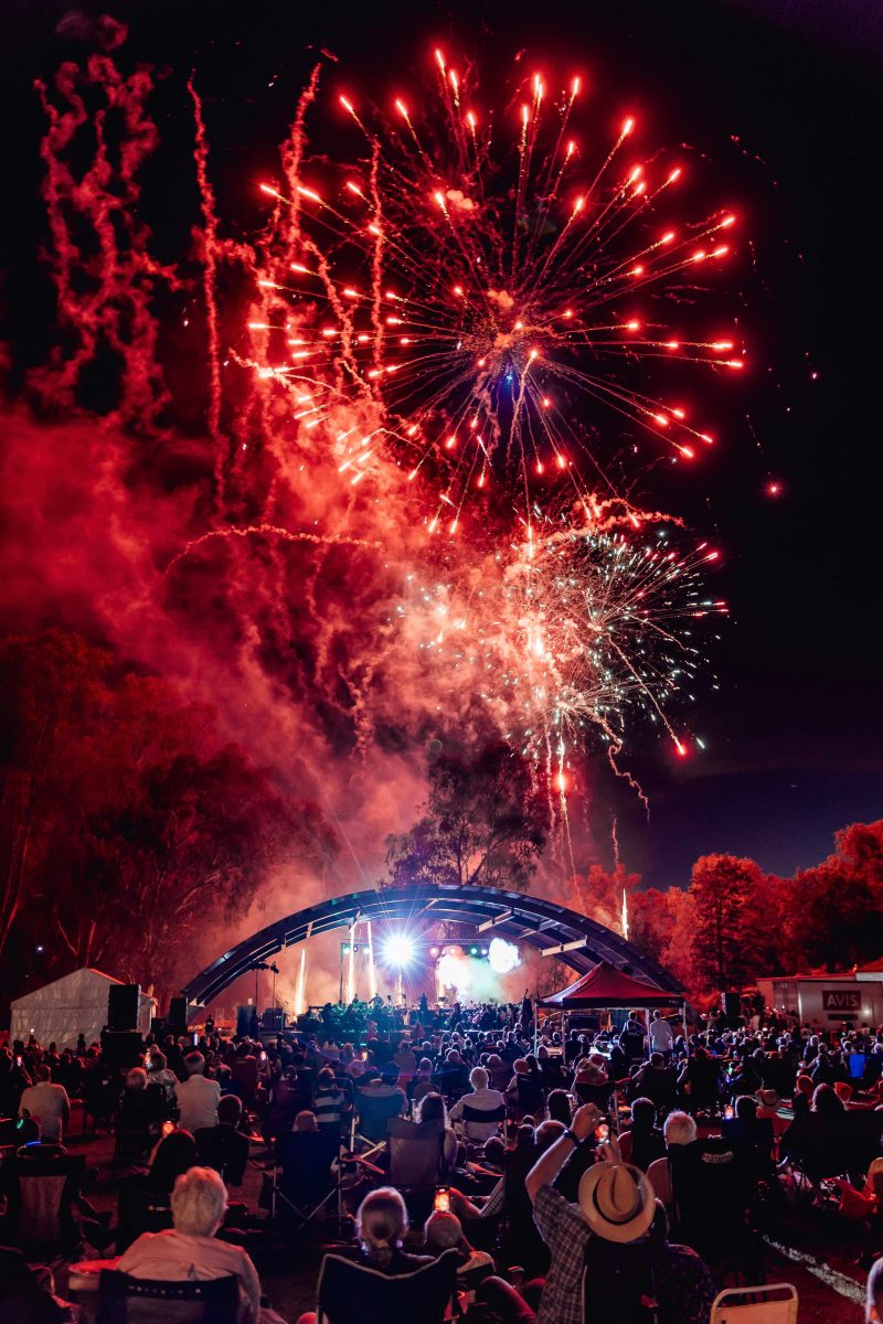 Fireworks are choreographed to the final number.