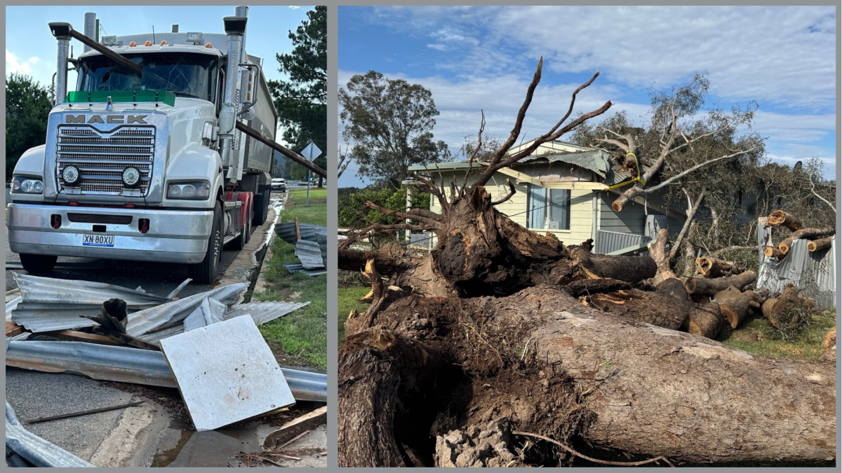 composite image of storm aftermath