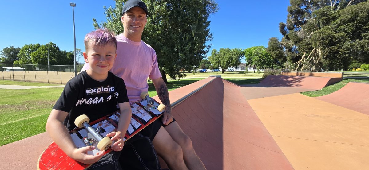 Nate with his father Matthew Brunt. 