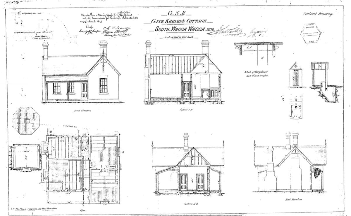 Original drawings for the Best Street Gatekeeper's Cottage from 1878. 