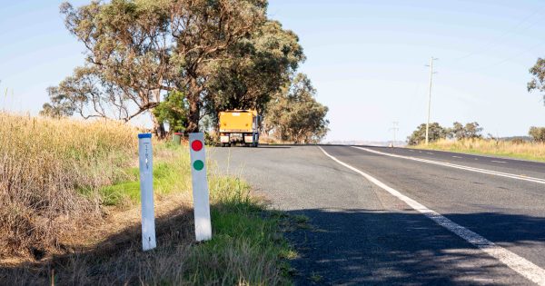 Green dots on guideposts point truckies to safe spots to pull over