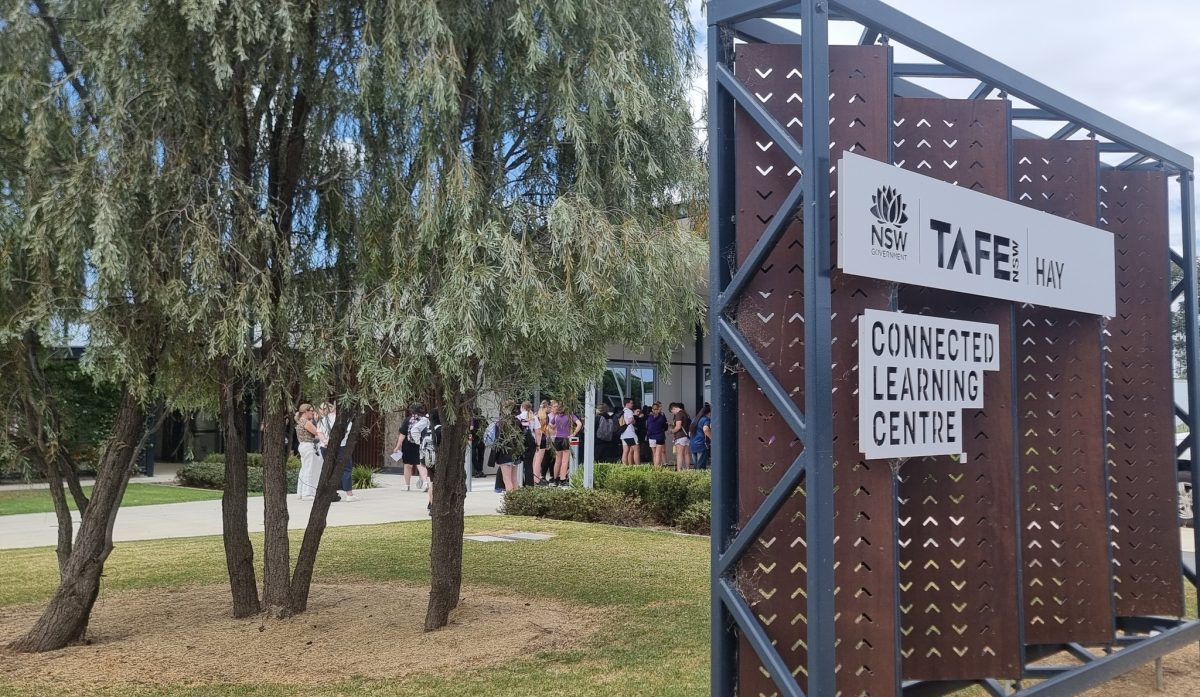 TAFE campus with students in the background