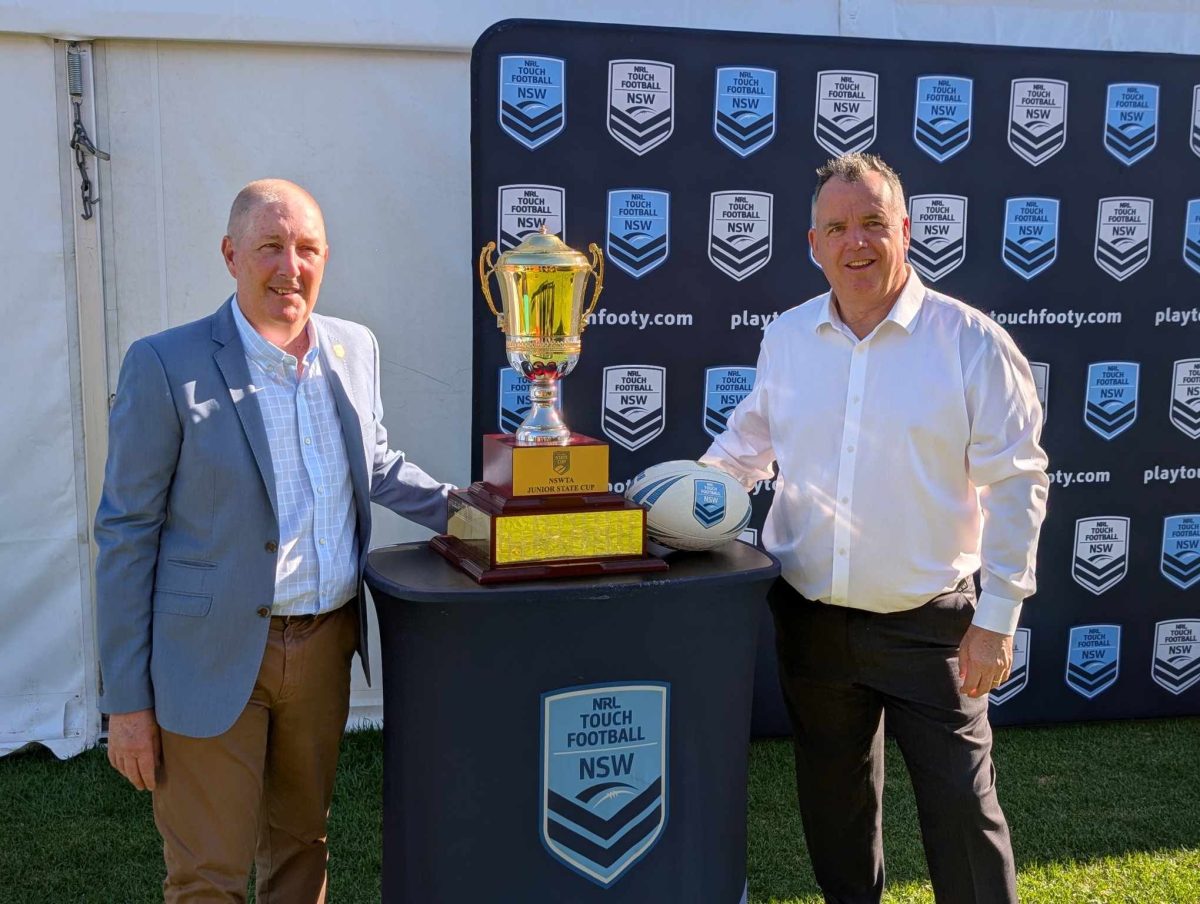 General manager of the NSW Touch Association Dean Russell and Wagga Wagga City Council Mayor Dallas Tout are excited for the city to host the Junior State Cup Southern Conference for the seventh time. 