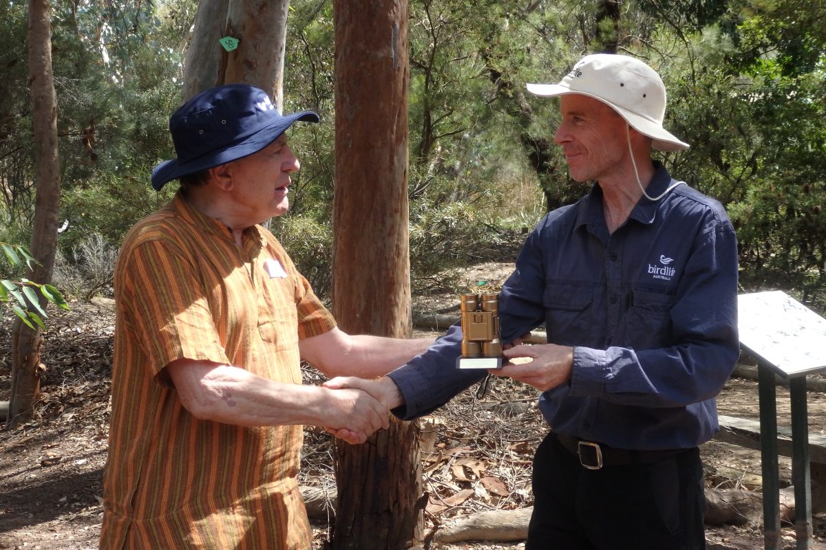 Ben Humphries (right) looks forward to rewarding some of their Birds on Farms Champions at an upcoming celebration for outstanding contributions to the project and to bird conservation. 