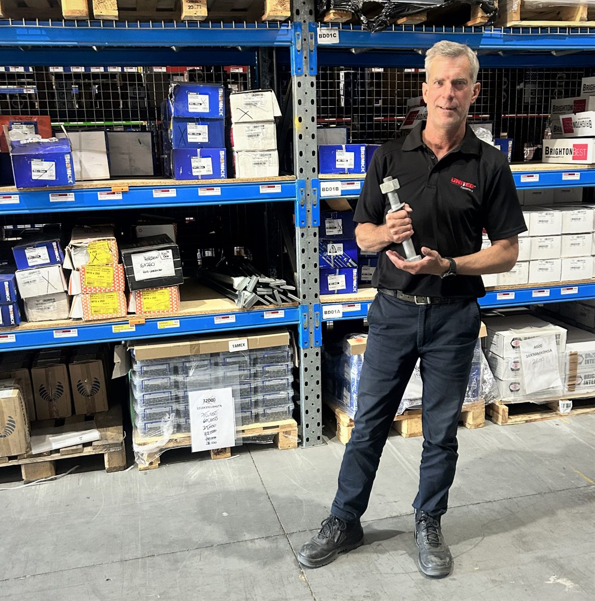 United Fasteners Account Manager Steve McGill said he was happy United Fasteners was investing in a greener future with Transgrid.