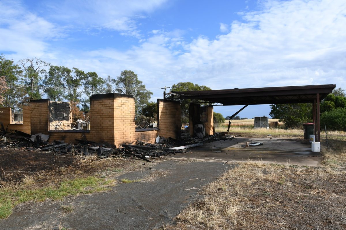 House fire wreckage