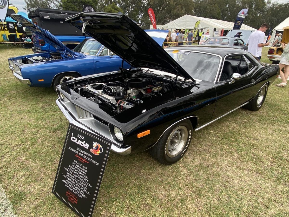 Chrysler with bonnet lifted