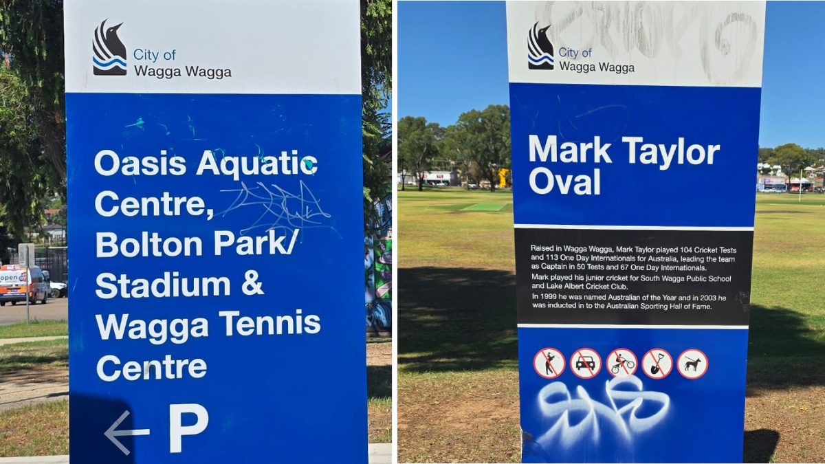 Other council property covered in graffiti at Bolton Park. 