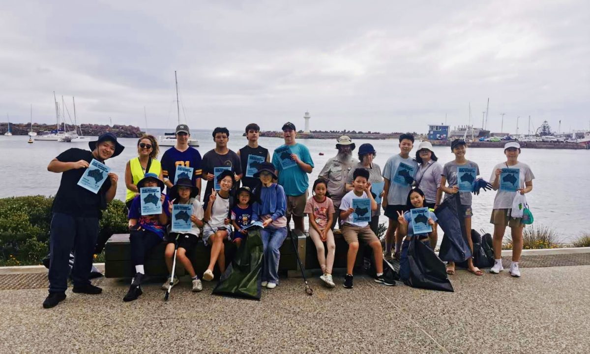 group of people at a port