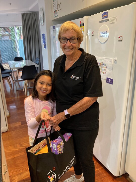 Joan Stair, 82, has been a volunteer at RMHC South West NSW for the past five years and says she enjoys interacting with the families who come and stay.