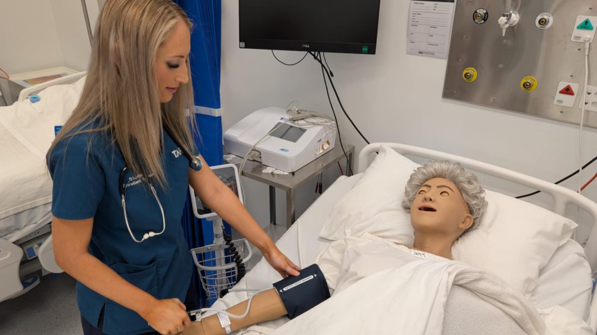 Mikayla Matthews has made the transition from flight attendant to nurse after choosing to stay grounded in a regional town.