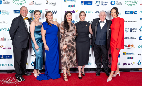 Albury Business Connect Staff at the 2025 Optus Albury Wodonga Business Awards