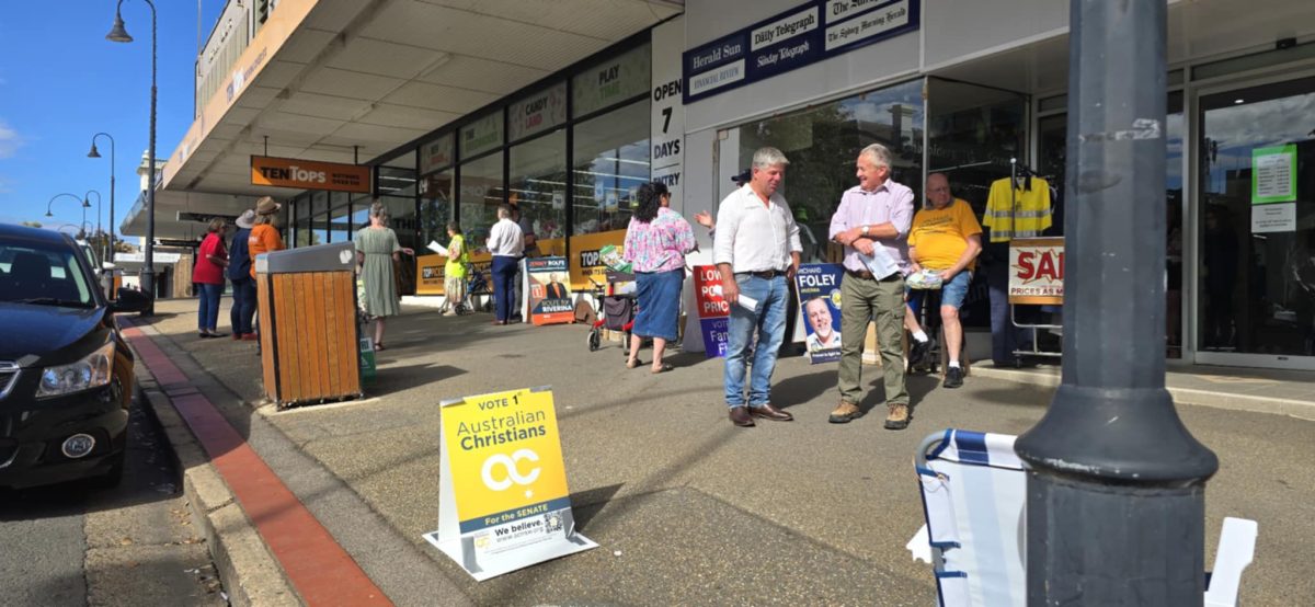 Polling place at Hunter’s Newsagency in Fitzmaurice St, Wagga. Picture: Shri Gayathiri.