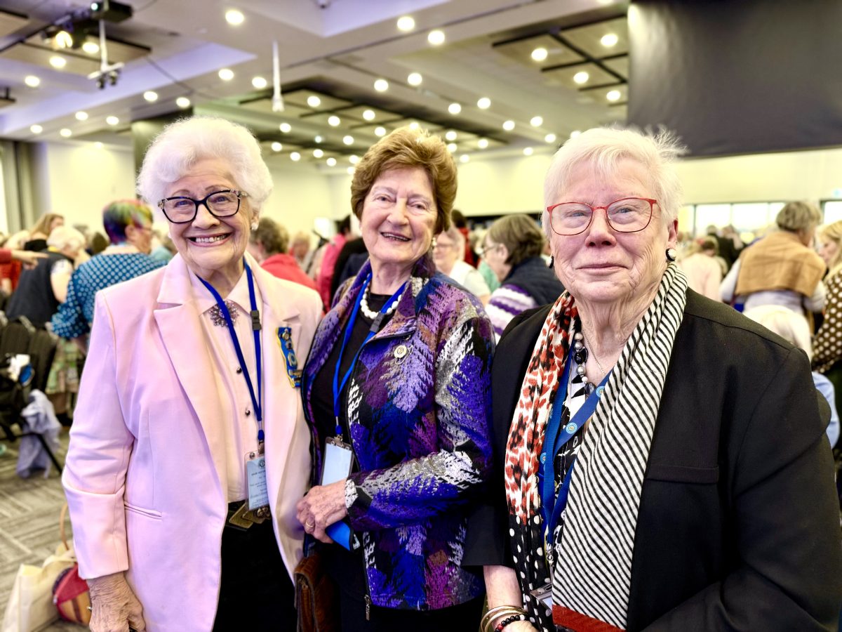 CWA’s longest serving members in NSW (from left) Audrey Hardman, Patrisha Hurley, and Margaret Smith. Picture: Marguerite McKinnon.