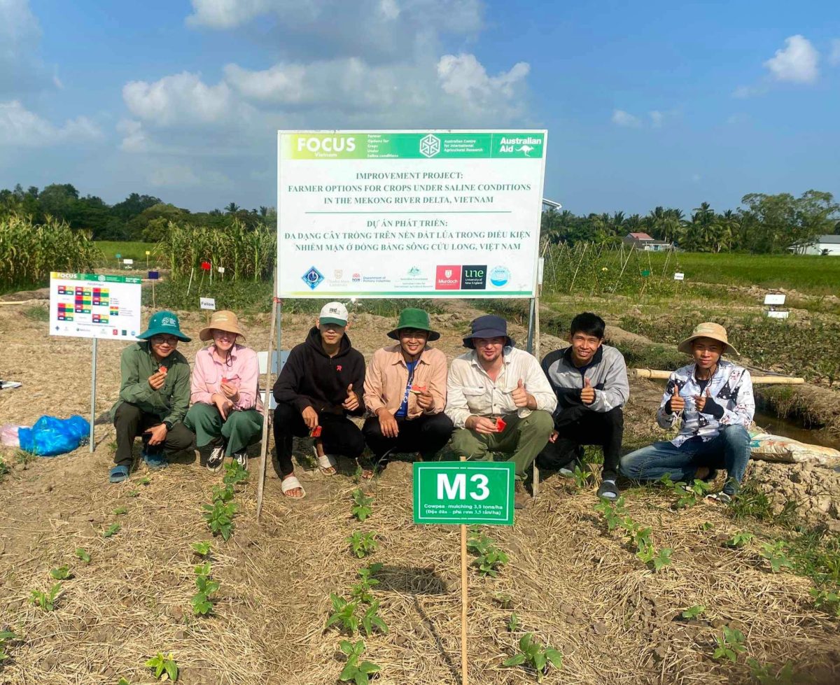 A group of agriculture students out in the farm.