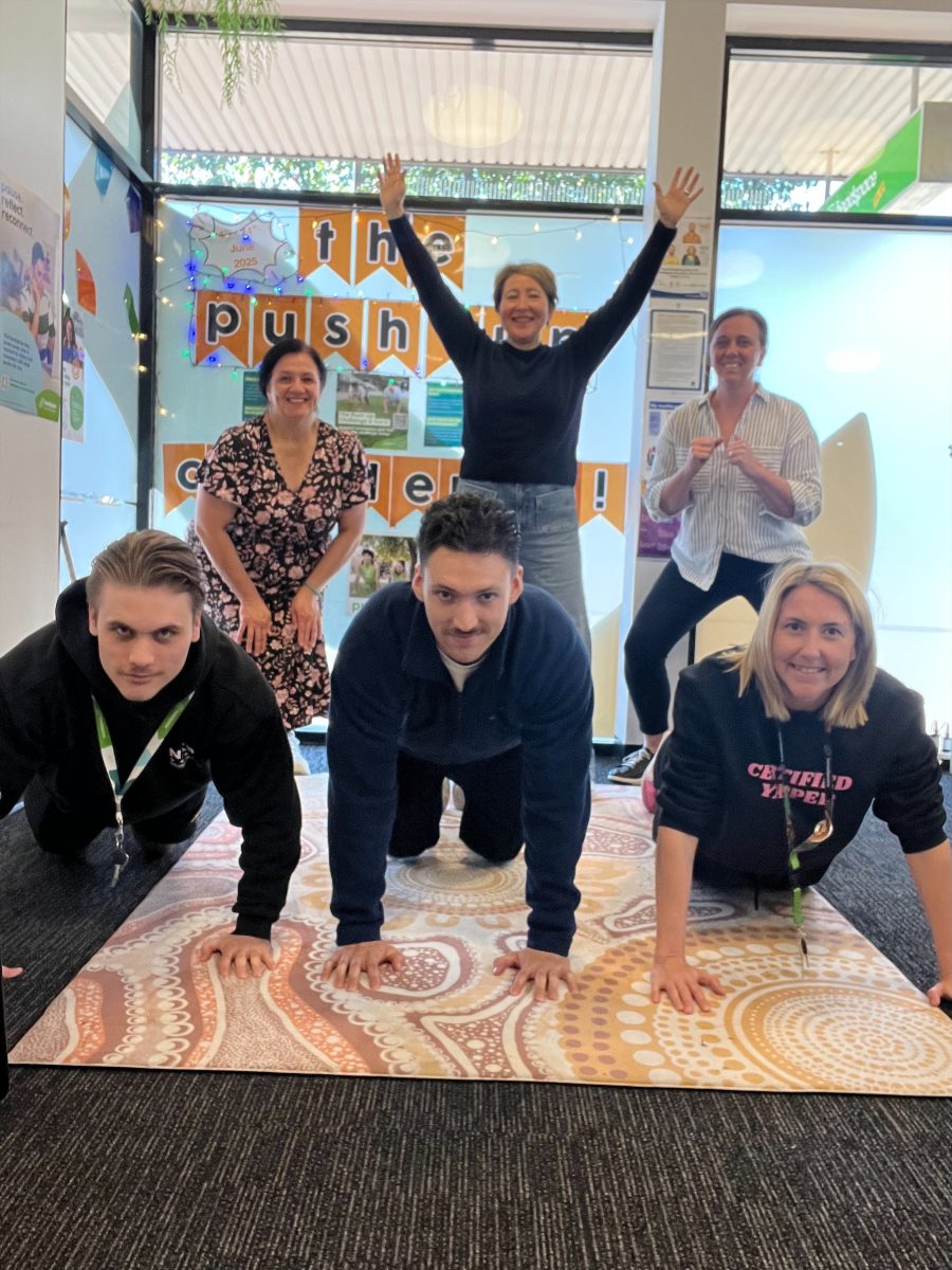 people doing push-ups