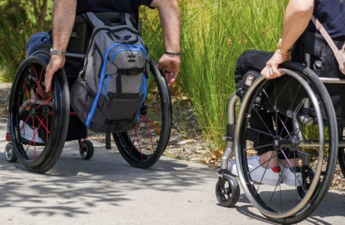 two people in wheelchairs