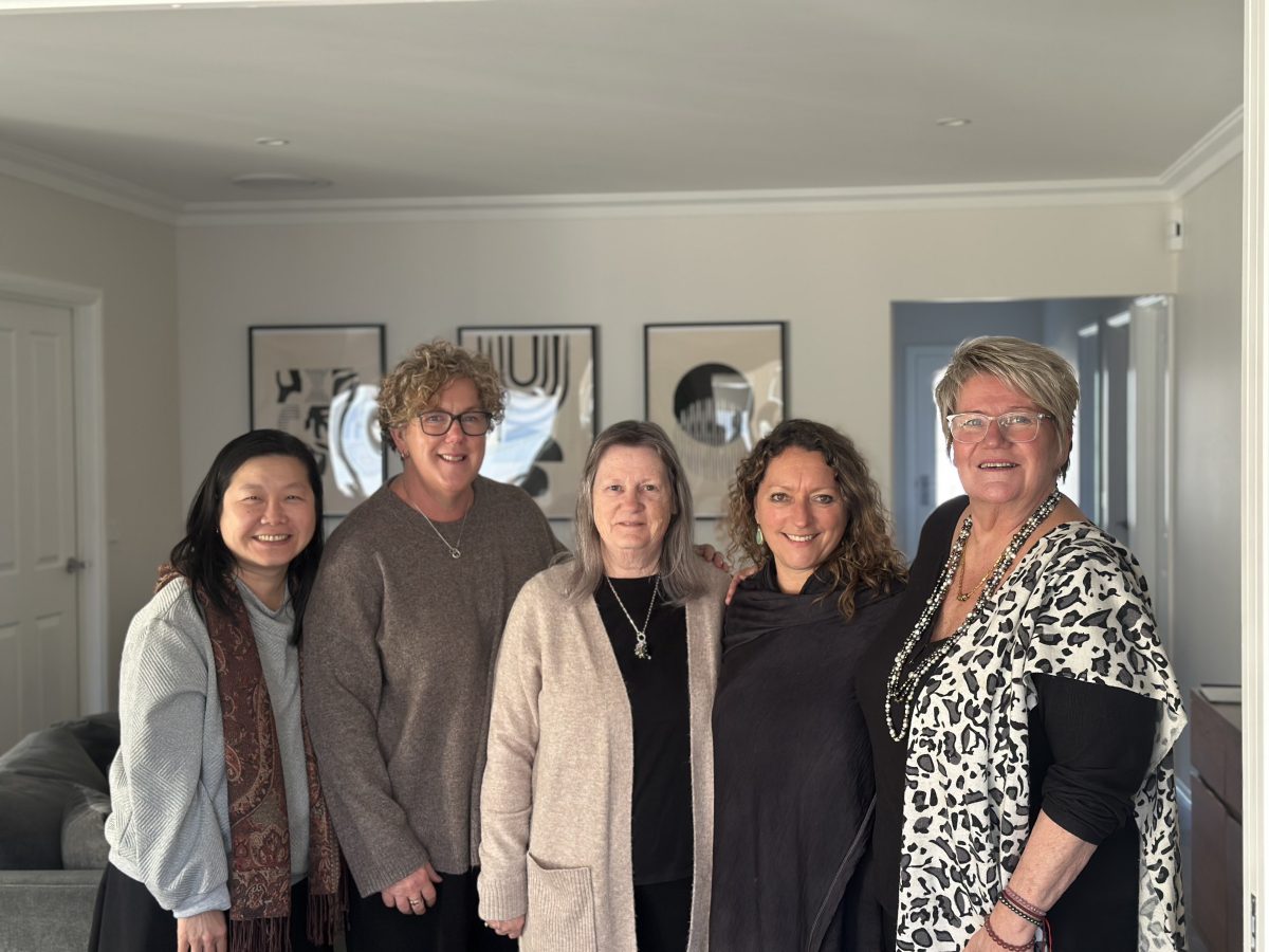 Peir Woon (end of life doula-in-training), Deb Malone, Deb Griffin and Sarina Chapman (Carer Gateway), Helen Callanan (Preparing the Way founder). 
