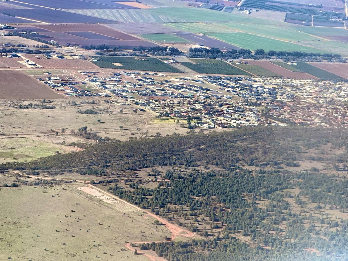 aerial shot of town