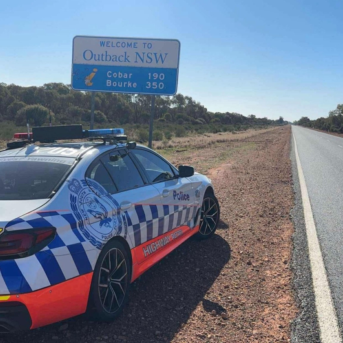 Police car on side of the road