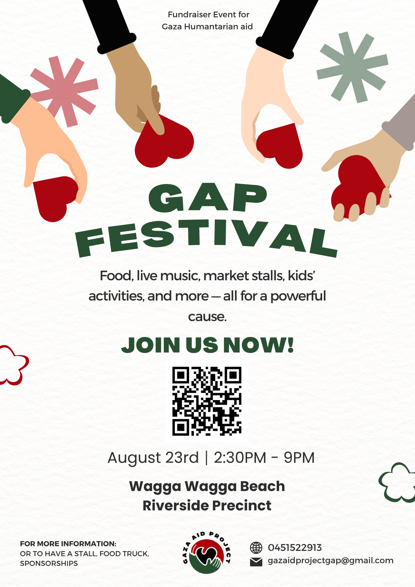 Hannah and Sana want to make it clear that this event is purely about supporting local businesses and helping people in need. It is strictly non-political. Entry is free and small business owners are encouraged to set up shop at the festival.