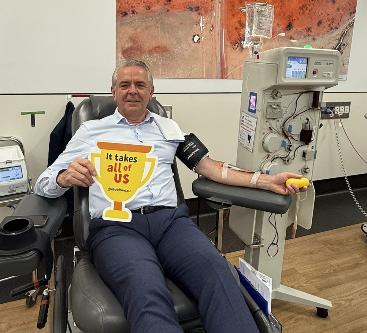 Man giving blood
