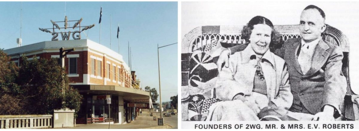 2WG founders Mr and Mrs Eric V Roberts, who started the radio station in 1932, before Mrs Ida Roberts created the 2WG Women's Club in 1937 that raised huge sums of money to help locals in need.