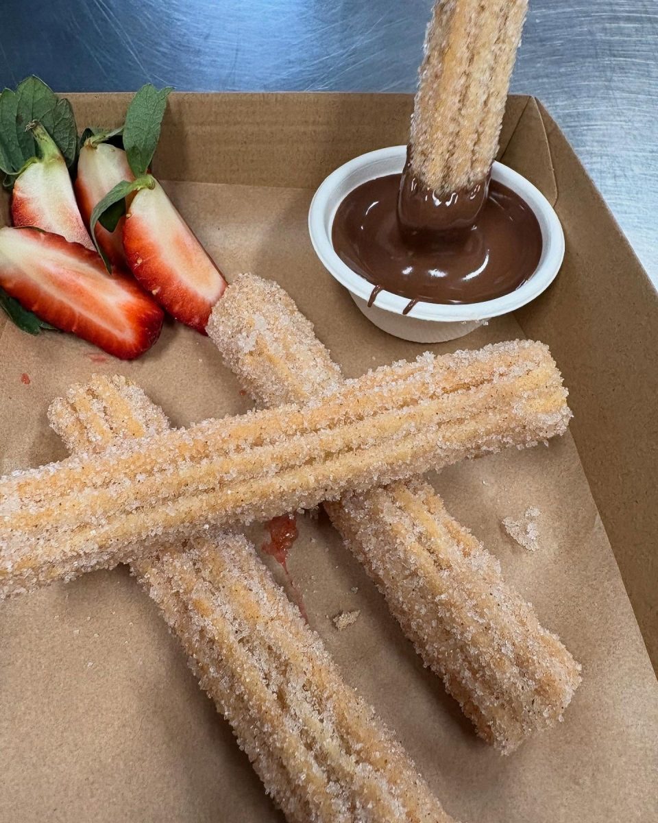 churro dipped in chocolate